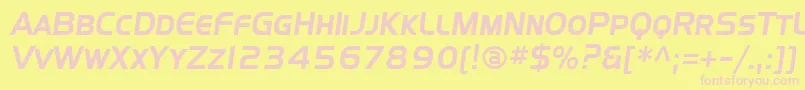 Sffourchescitalic Font – Pink Fonts on Yellow Background