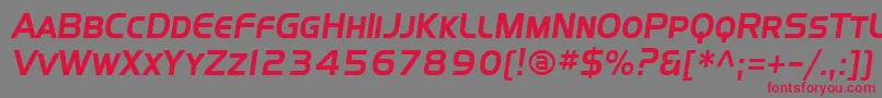 フォントSffourchescitalic – 赤い文字の灰色の背景