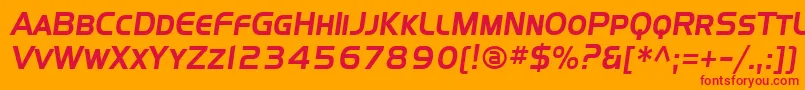 フォントSffourchescitalic – オレンジの背景に赤い文字