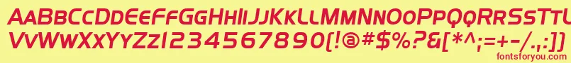 Sffourchescitalic Font – Red Fonts on Yellow Background