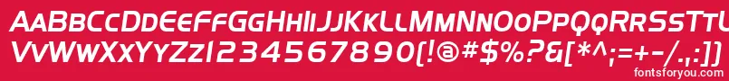 Fonte Sffourchescitalic – fontes brancas em um fundo vermelho