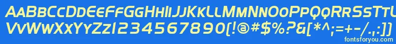Sffourchescitalic Font – Yellow Fonts on Blue Background