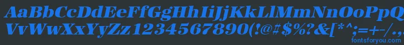 UrwantiquatultbolwidOblique Font – Blue Fonts on Black Background