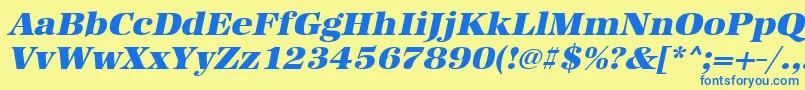 UrwantiquatultbolwidOblique Font – Blue Fonts on Yellow Background