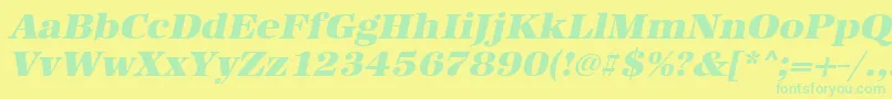 Police UrwantiquatultbolwidOblique – polices vertes sur fond jaune