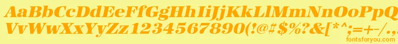 UrwantiquatultbolwidOblique Font – Orange Fonts on Yellow Background