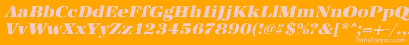 UrwantiquatultbolwidOblique Font – Pink Fonts on Orange Background