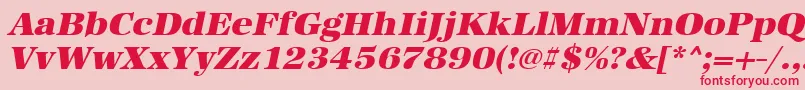 UrwantiquatultbolwidOblique Font – Red Fonts on Pink Background