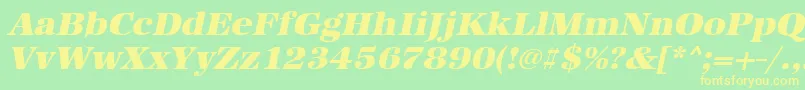 UrwantiquatultbolwidOblique Font – Yellow Fonts on Green Background
