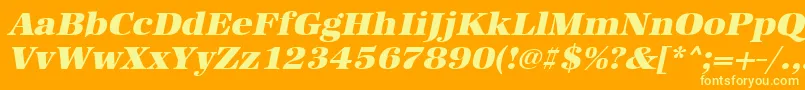 More about UrwantiquatultbolwidOblique Font UrwantiquatultbolwidOblique Font – Yellow Fonts on Orange Background
