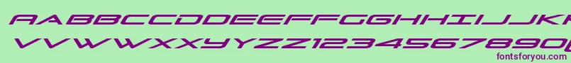 Grandsportital Font – Purple Fonts on Green Background