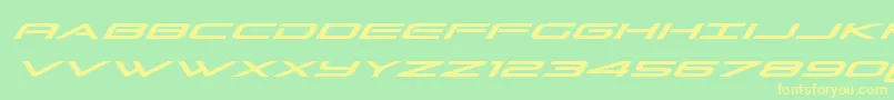 Czcionka Grandsportital – żółte czcionki na zielonym tle