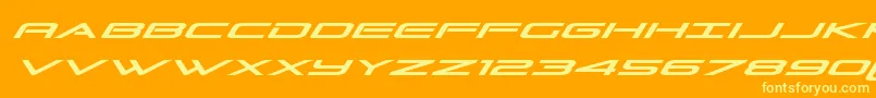 Grandsportital Font – Yellow Fonts on Orange Background