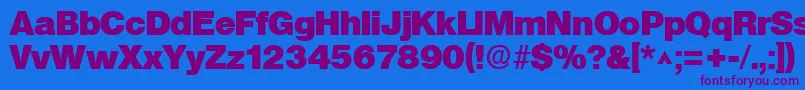 SanslhBold-Schriftart – Violette Schriften auf blauem Hintergrund