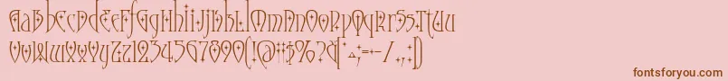 MoonstoneStars-Schriftart – Braune Schriften auf rosa Hintergrund