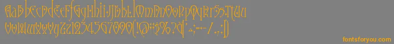 フォントMoonstoneStars – オレンジの文字は灰色の背景にあります。