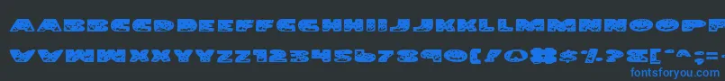 LandSharkExpanded Font – Blue Fonts on Black Background