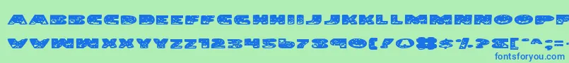 LandSharkExpanded Font – Blue Fonts on Green Background