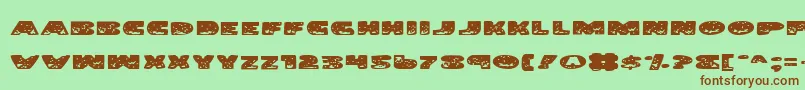 LandSharkExpanded Font – Brown Fonts on Green Background