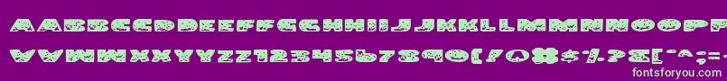 LandSharkExpanded Font – Green Fonts on Purple Background