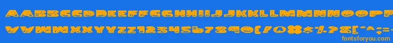 LandSharkExpanded Font – Orange Fonts on Blue Background