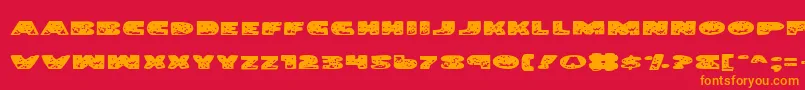 LandSharkExpanded Font – Orange Fonts on Red Background