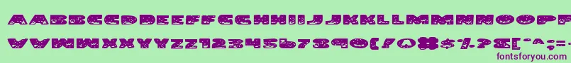 LandSharkExpanded Font – Purple Fonts on Green Background