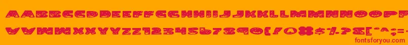 LandSharkExpanded-Schriftart – Rote Schriften auf orangefarbenem Hintergrund