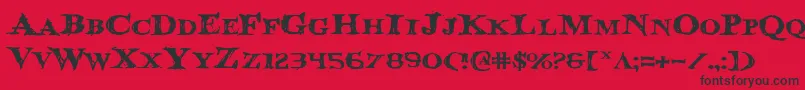 フォントBloodCrowExpanded – 赤い背景に黒い文字