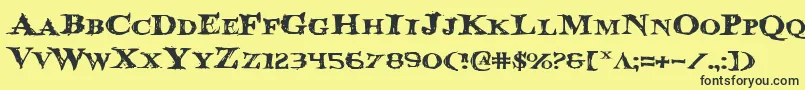 BloodCrowExpanded Font – Black Fonts on Yellow Background