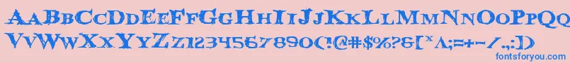 BloodCrowExpanded Font – Blue Fonts on Pink Background