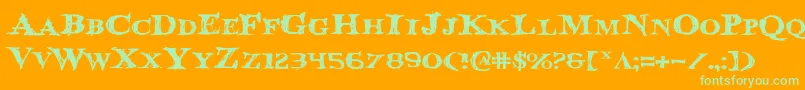 BloodCrowExpanded Font – Green Fonts on Orange Background