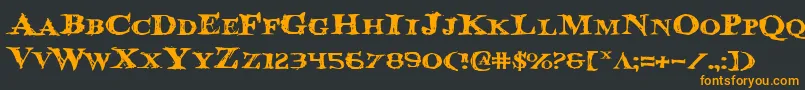 BloodCrowExpanded Font – Orange Fonts on Black Background