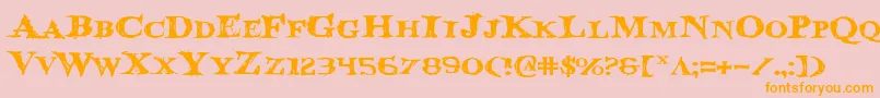 BloodCrowExpanded Font – Orange Fonts on Pink Background