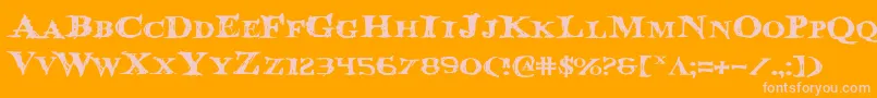 BloodCrowExpanded Font – Pink Fonts on Orange Background