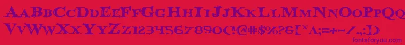 BloodCrowExpanded Font – Purple Fonts on Red Background