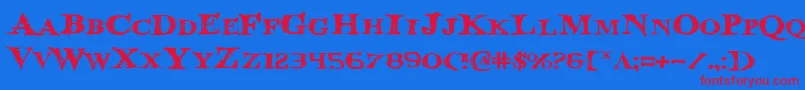 BloodCrowExpanded Font – Red Fonts on Blue Background