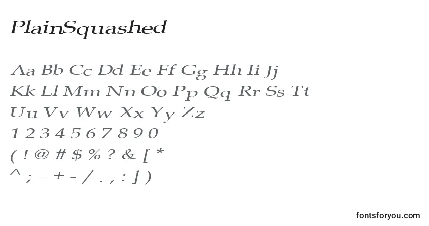 PlainSquashed Font – alphabet, numbers, special characters
