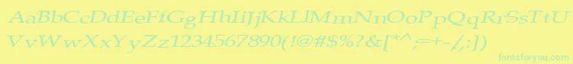Czcionka PlainSquashed – zielone czcionki na żółtym tle