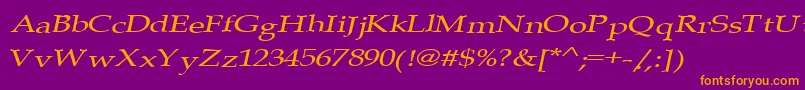 PlainSquashed Font – Orange Fonts on Purple Background