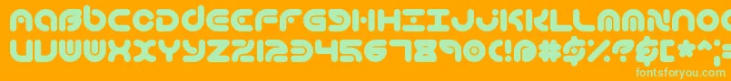 TechniqueBrk Font – Green Fonts on Orange Background