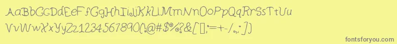 Curlywurly Font – Gray Fonts on Yellow Background