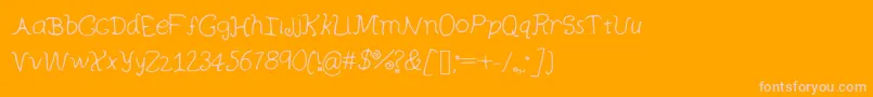 Curlywurly Font – Pink Fonts on Orange Background