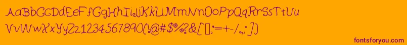 Curlywurly Font – Purple Fonts on Orange Background