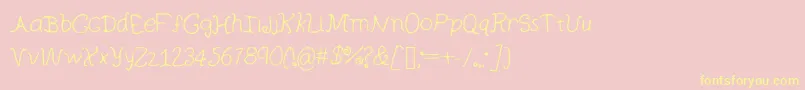 Curlywurly Font – Yellow Fonts on Pink Background