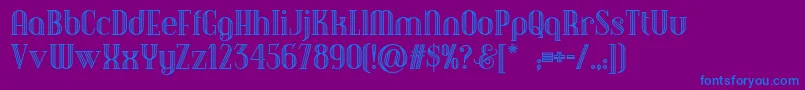 Debonair ffy-Schriftart – Blaue Schriften auf violettem Hintergrund