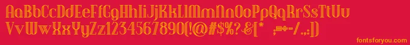 Debonair ffy Font – Orange Fonts on Red Background