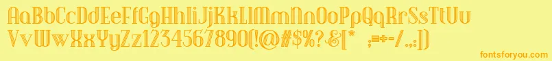 Debonair ffy Font – Orange Fonts on Yellow Background