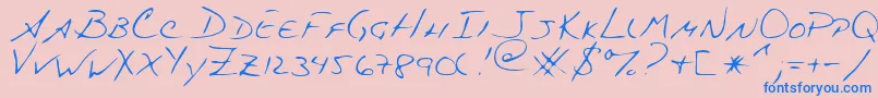 Czcionka SwingRegular – niebieskie czcionki na różowym tle