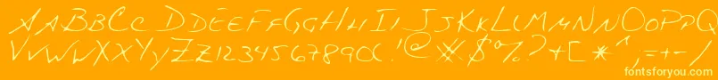 SwingRegular-fontti – keltaiset fontit oranssilla taustalla